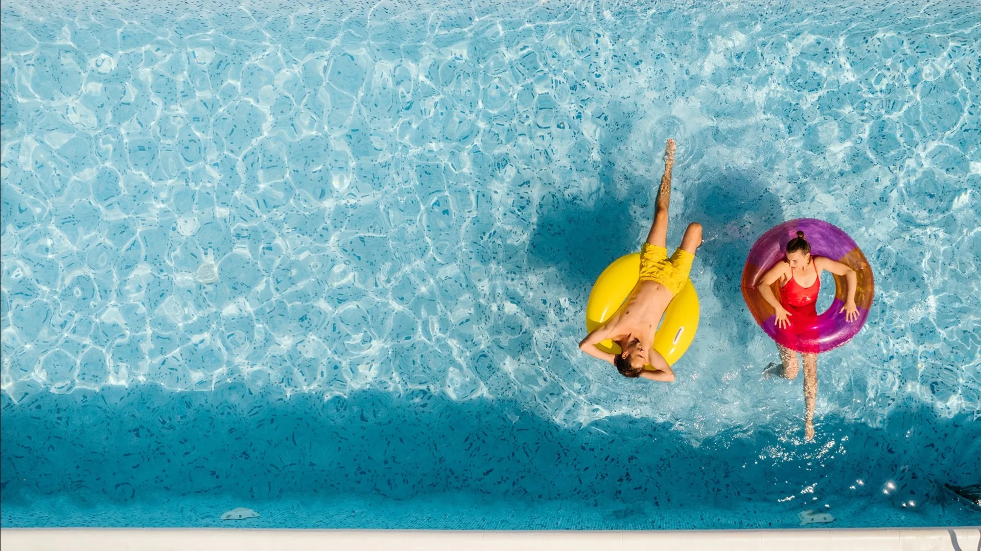 Lap of luxury resting in swimming pool