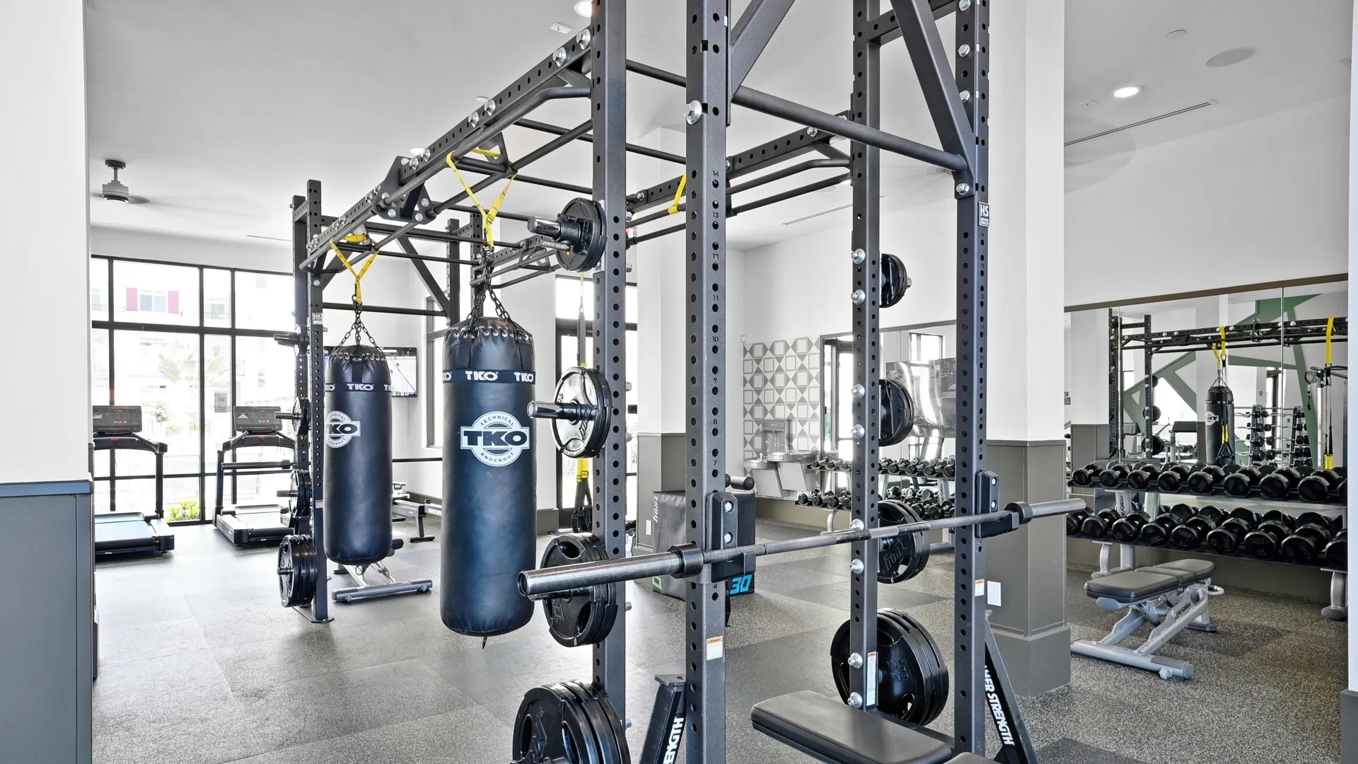 Fitness Center with weightlifting and cardio