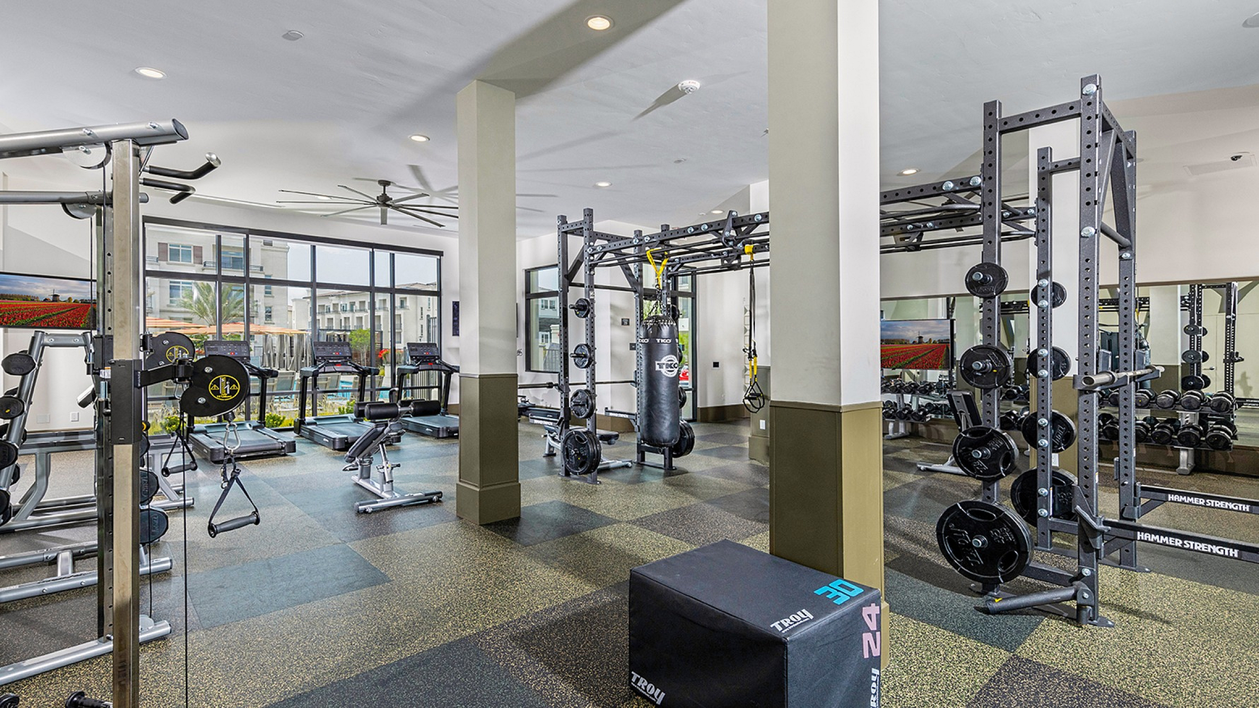 Fitness Center with weightlifting and cardio