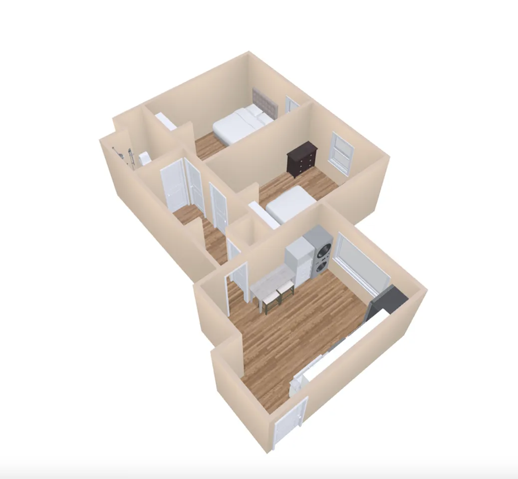 2 Bedroom Suite 600 sqft