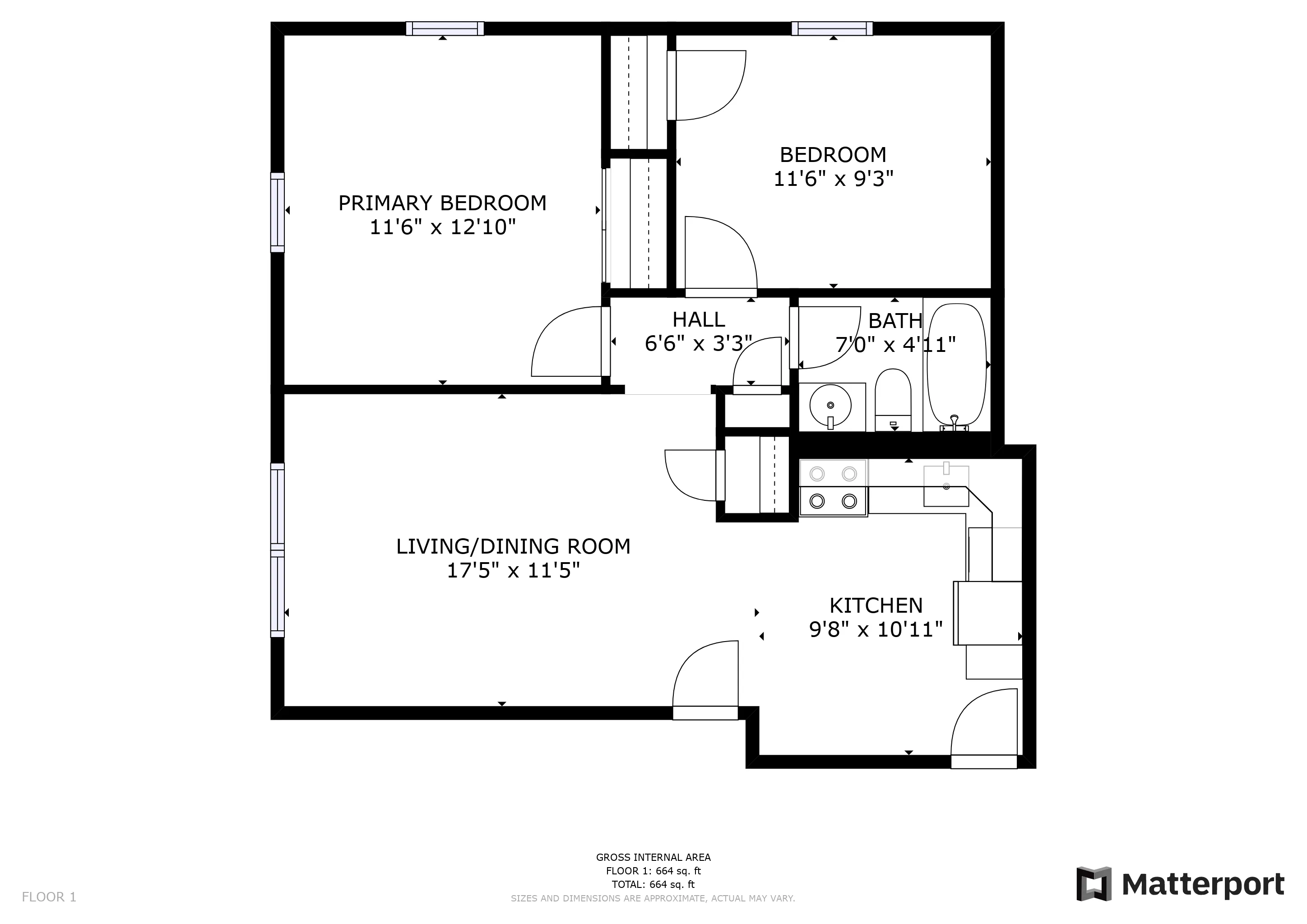2 Bed 1 Bath