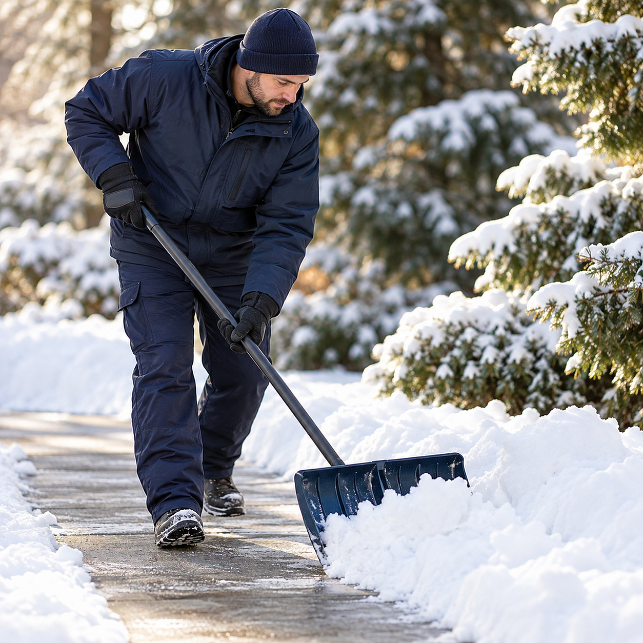 Shoveling Snowy Pathway