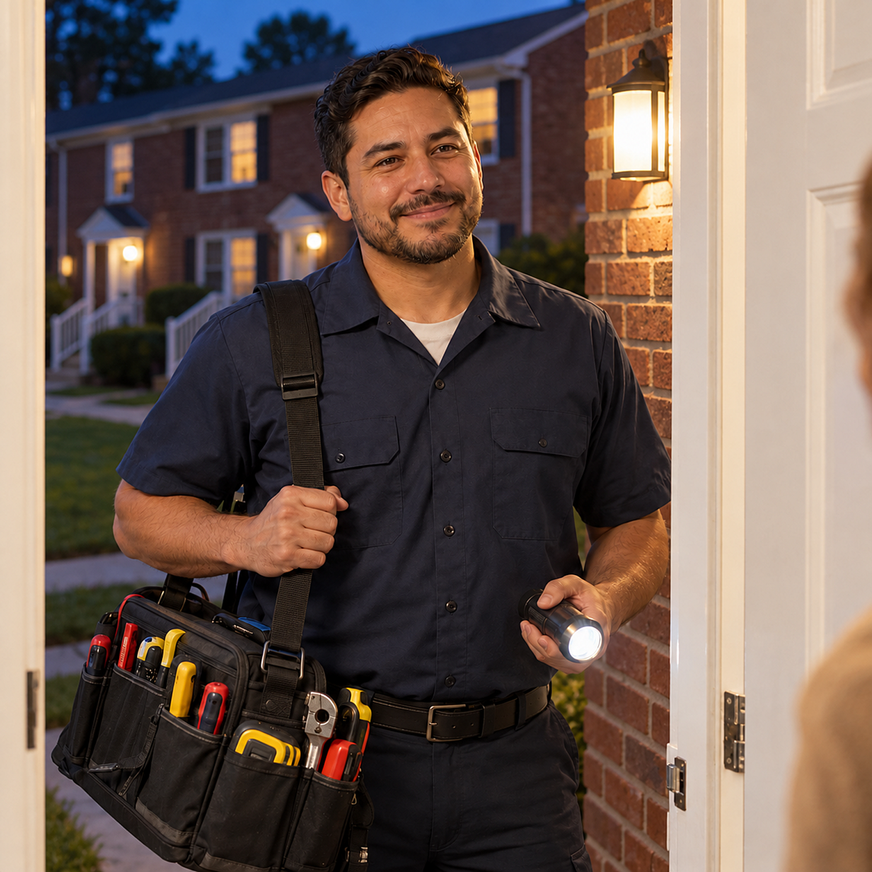 Maintenance Worker at Doorway