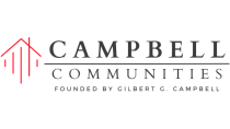 Campbell Communities logo with a red roof symbol, highlighting excellence in residential development.