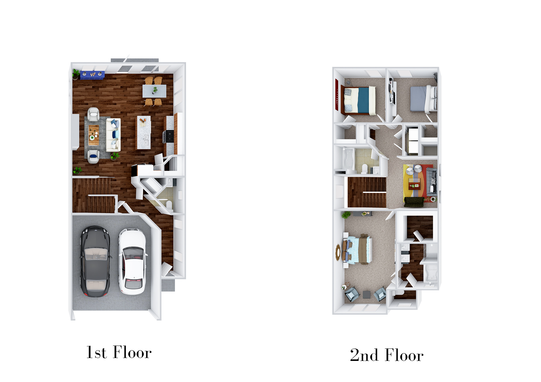 Hanover Layout - 3 bedrooms, 2.5 bathrooms.