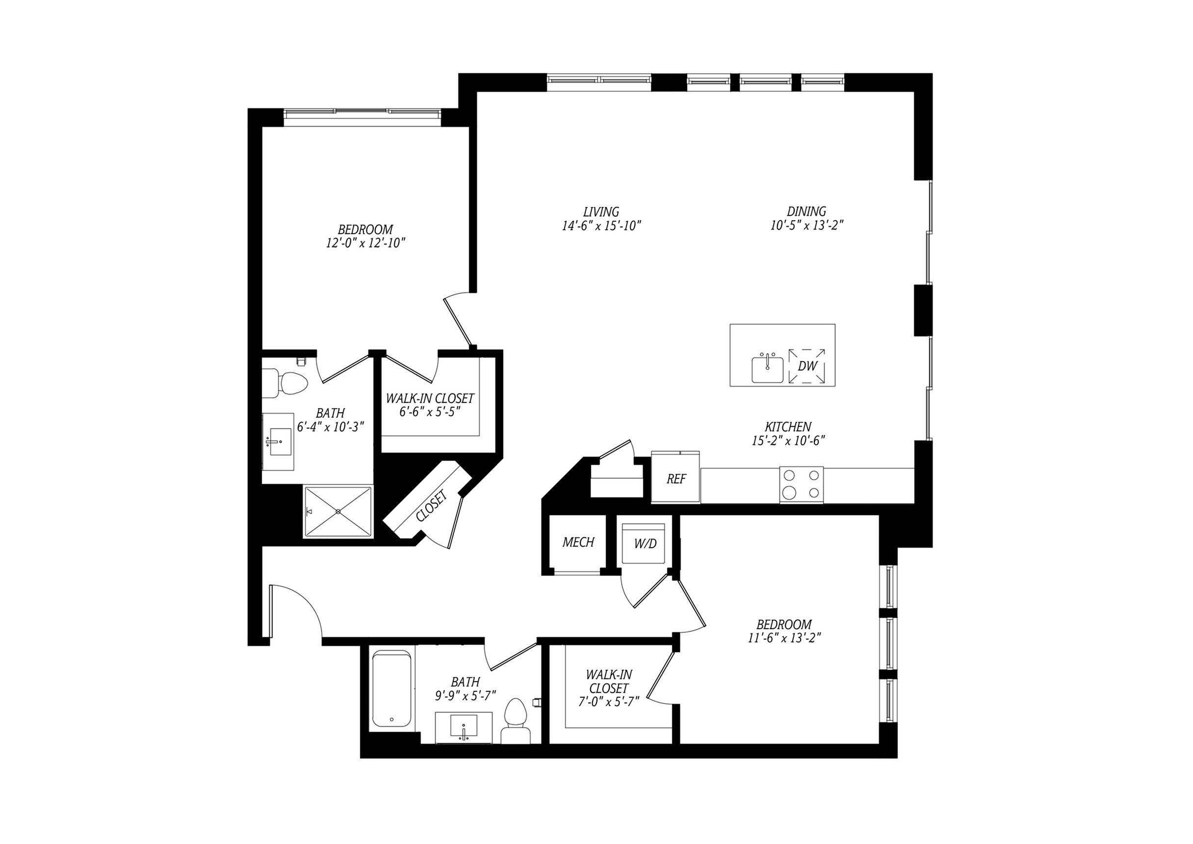C06 2 Bed Apartment Parkway Apartments closed