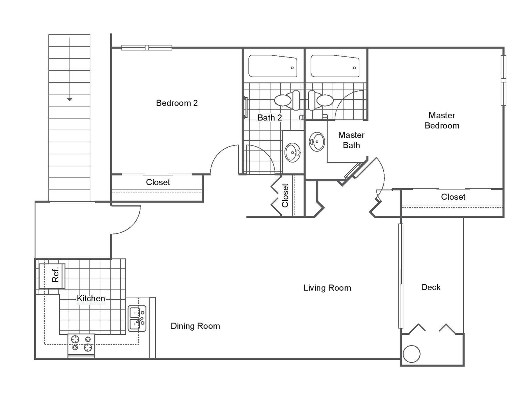 2 Bed 2 Bath