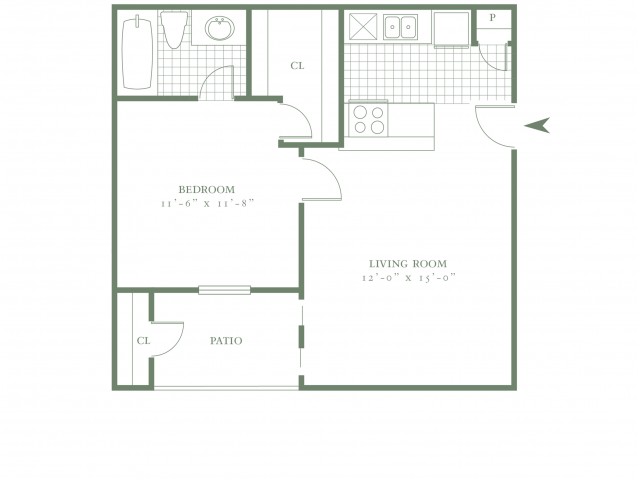 One Bedroom/One Bath - 508sf