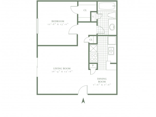 One Bedroom/One Bath - 651sf