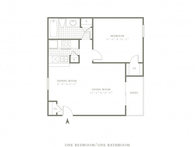 One Bedroom/One Bath - 593sf