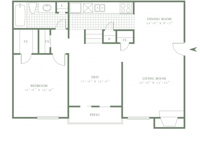 One Bedroom/One Bath - 853sf