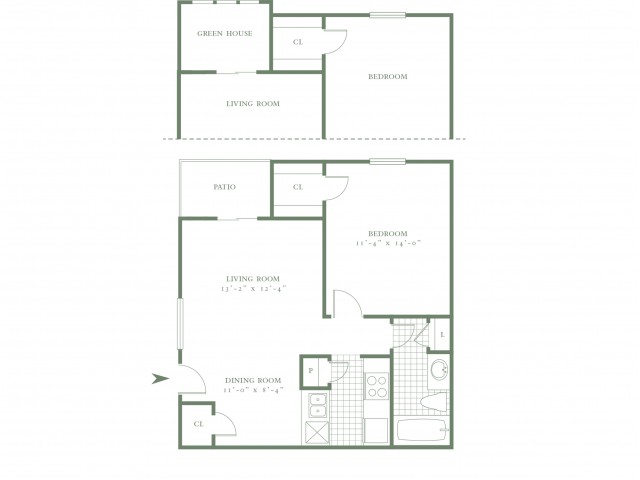 One Bedroom/One Bath - 636sf