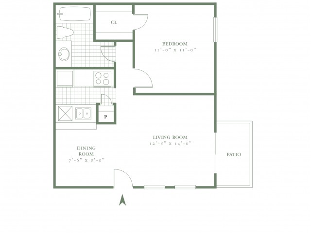 One Bedroom/One Bath - 554sf