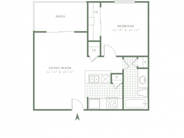 One Bedroom/One Bath - 534sf