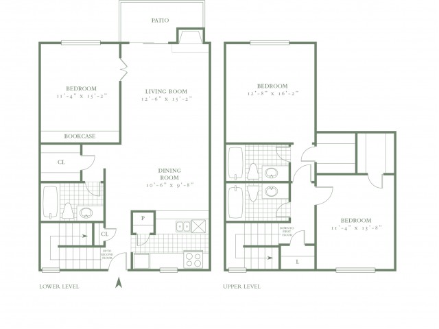 Three Bedroom/Three Bath - 1523sf