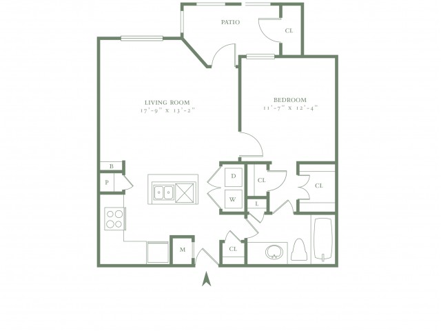 One Bedroom/One Bath - 767sf