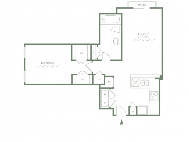 One Bedroom/One Bath - 821sf