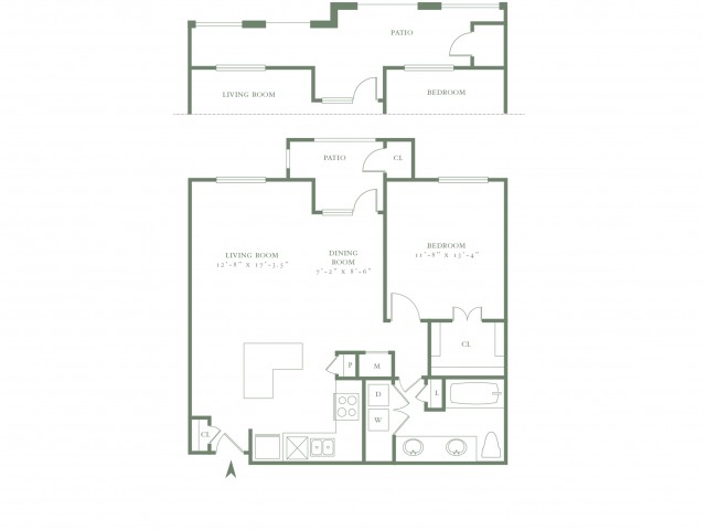 One Bedroom/One Bath - 856sf