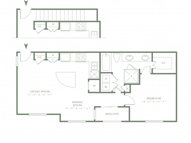 One Bedroom/One Bath - 864sf