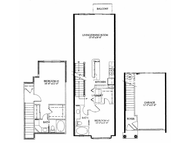2BR/2BA with attached 1 car garage