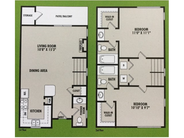 2 Bedroom Floor Plan | VERT at Six Forks