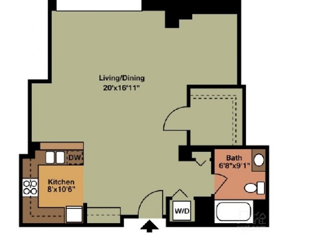 Large Studio with den