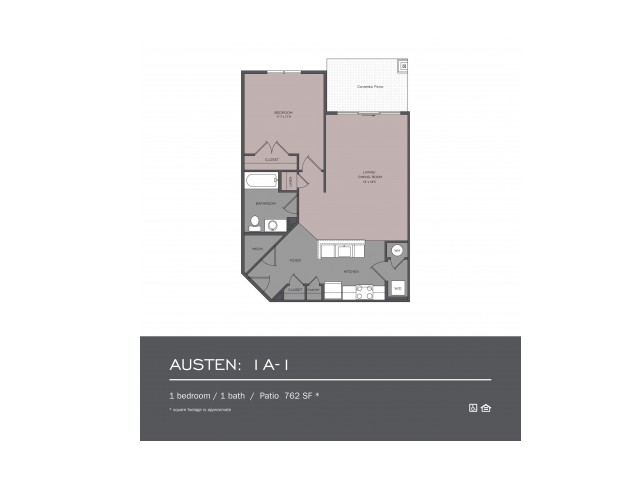 1 Bedroom Floor Plan | apartments for rent in frederick maryland | Prospect Hall