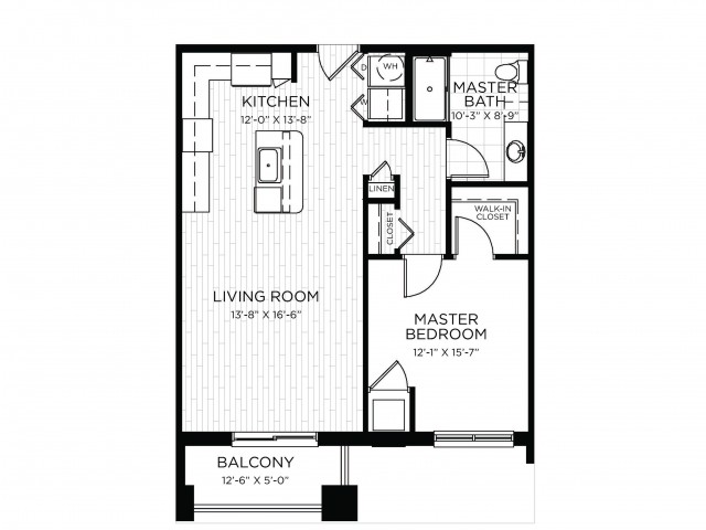 1 Bed 1 Bath Floor Plan Amherst