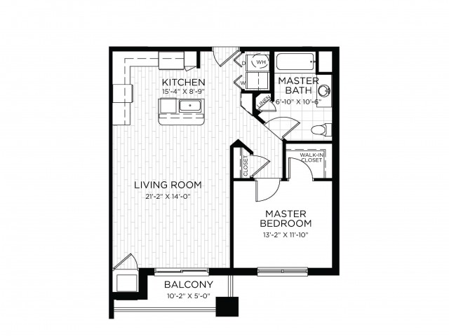 1 Bed 1 Bath Floor Plan Clover
