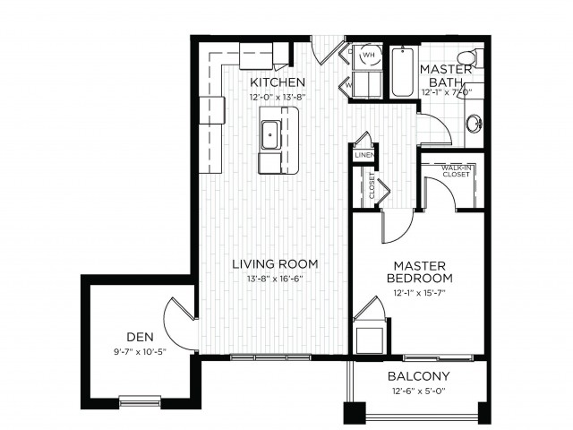 1 Bed 1 Bath Floor Plan Doncaster