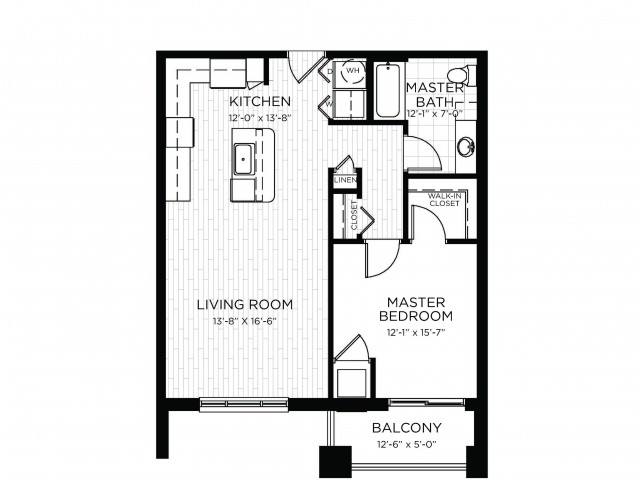 1 Bed 1 Bath Floor Plan Bramble