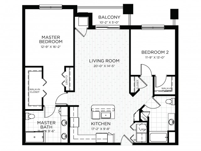 2 Bed 2 Bath Floor Plan Ferndale