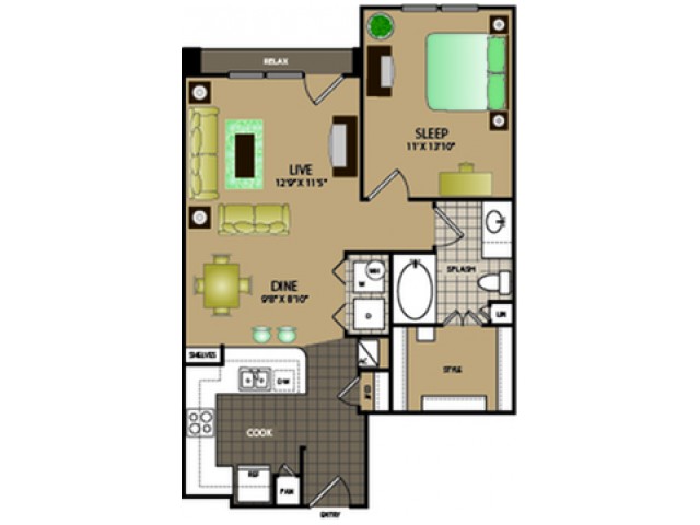 One bedroom one bathroom, kitchen, kitchen pantry, dining room, living room, laundry room , one closet and patio.