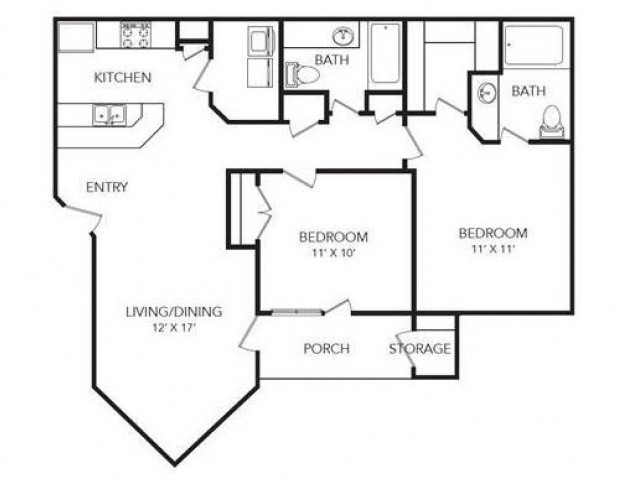 Two Bedroom Two Bathroom Apartment Home