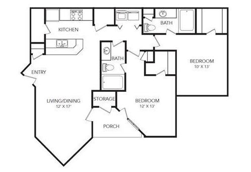 Two Bedroom Two Bathroom Apartment Home