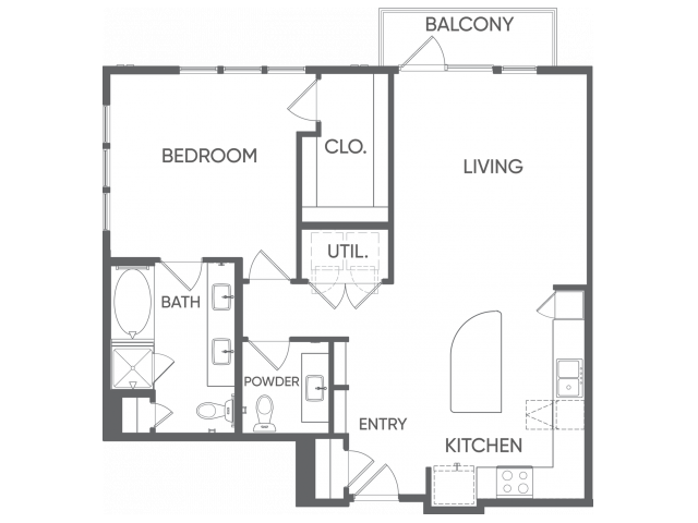One Bedroom/One and a half Bathroom