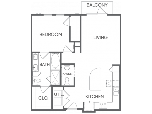 One Bedroom/One and a half Bathroom