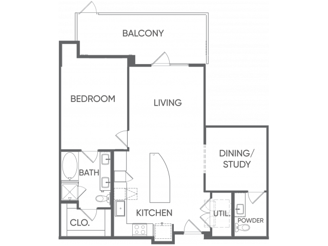 One Bedroom/One and a half Bathroom