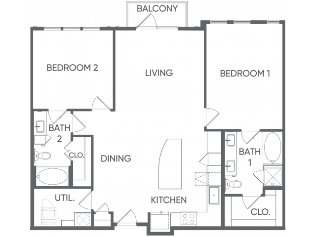 Two Bedrooms/Two and a half Bathrooms
