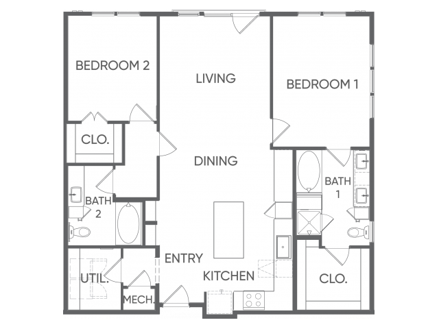 Two Bedrooms/Two Bathrooms