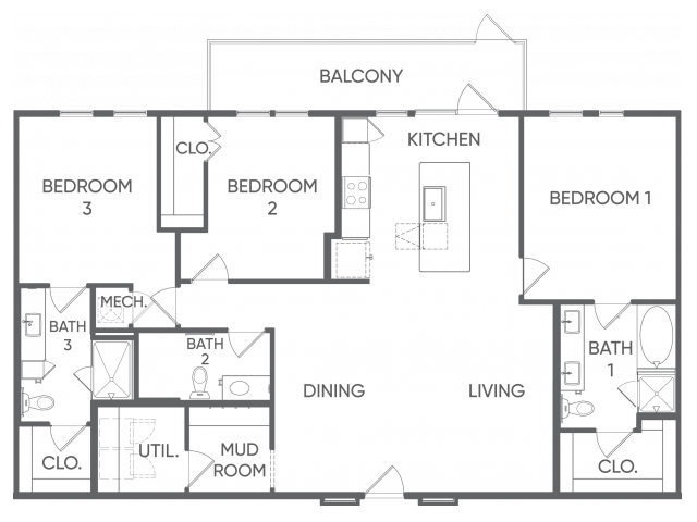 Three Bedrooms/Three Bathrooms