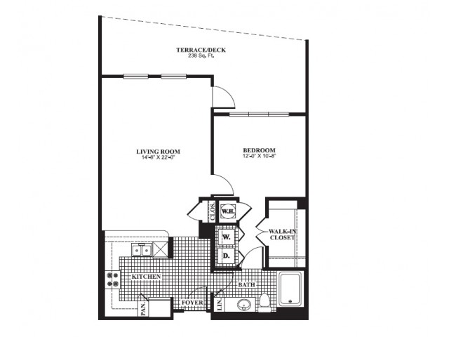 One bedroom, one bathroom, kitchen, living room, pantry , coat closet, walk in closet, laundry room, utility room and patio.