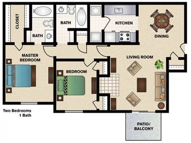 Two Bedroom/Two Bathroom