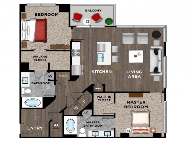 Element Music Row (Moved to RC) - 2 BR / 2 BA - E2A, E2B