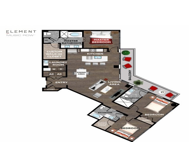 Element Music Row (Moved to RC) - 3 BR / 3 BTH - P03