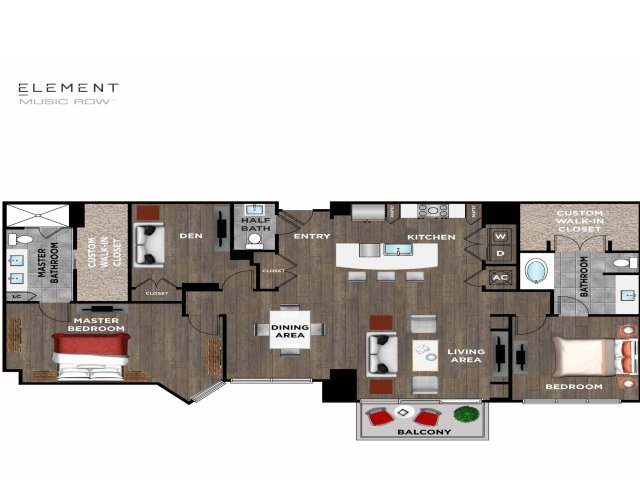 Element Music Row (Moved to RC) - 2 BR / 2.5 BTH, Den - P10