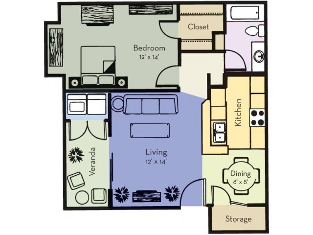 One Bedroom, One Bathroom