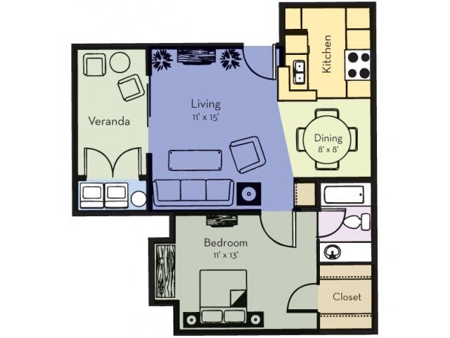 One Bedroom, One Bathroom