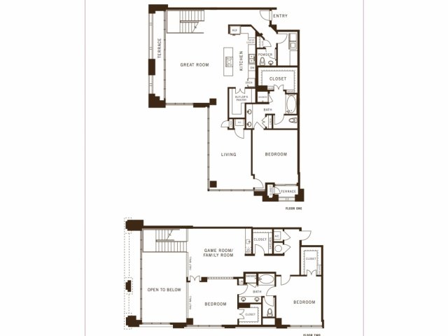 Three bedroom, two and a half bathroom, terrace, living room, dining room, kitchen, three walk in closet, laundry room, utility closet, coat closet, and pantry. 3095 square feet C1 floor plan.