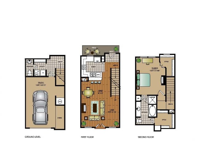 One bedroom one and a half bathroom, kitchen, kitchen pantry, dining room, living room, laundry room , one closet and patio.
